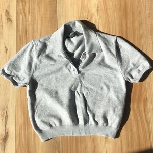 Women’s Grey Cropped Polo